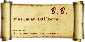 Breslauer Bíbora névjegykártya